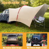 Rainleaf Waterproof Car Awning Sun Shelter,Waterproof 210D2500mm Fabric for SUV,Portable Sun Shade for Outdoor Camping,Canopy Camper Trailer