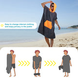 Rainleaf Surf Poncho Changing Towel Quick Dry Pool Swim Beach Towel with Hood and Front Pocket Warm and Soft Microfiber RobeTowel for Women and Men Gray Green Pocket