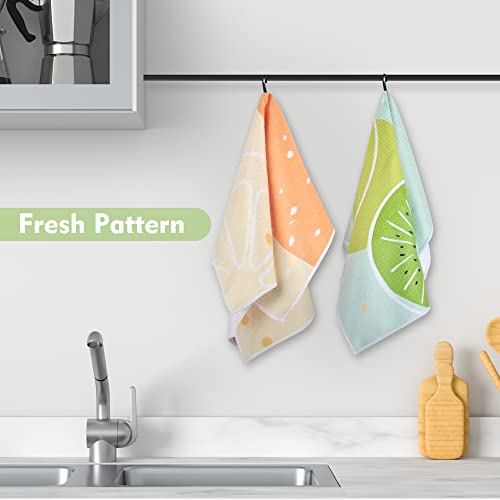 Rainleaf 4 Pack Waffle Funny Kitchen Towels,Absorbent Dishcloths