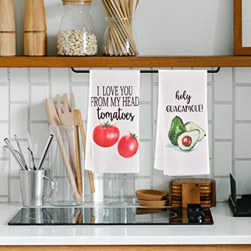 4 Pack Funny Kitchen Towels, Microfiber Funny Dish Towels, Kitchen Towels  Cute, Cute Kitchen Towels, Kitchen Towels with Sayings, Cute Dish Towels