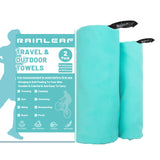 Rainleaf 2 Pack Microfiber Towel, Quick Dry Towel, Super Absorbent Ultra Compact Lightweight Travel Towel for Camping, Gym, Swimming, Hiking