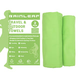 Rainleaf 2 Pack Microfiber Towel, Quick Dry Towel, Super Absorbent Ultra Compact Lightweight Travel Towel for Camping, Gym, Swimming, Hiking