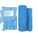 Rainleaf 2 Pack Microfiber Towel, Quick Dry Towel, Super Absorbent Ultra Compact Lightweight Travel Towel for Camping, Gym, Swimming, Hiking