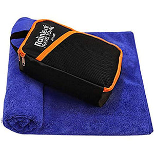Rainleaf Microfiber Travel Towel Quick Dry Swimming Towel Ultra-Compact,Super Absorbent,Washcloths for Bathroom, Shower,Camping,Backpacking-Blue