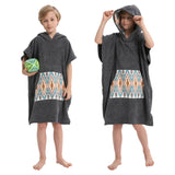 Rainleaf Surf Poncho Kids Changing Towel Quick Dry Pool Swim Beach Towel with Hood and Front Pocket Warm and Soft Microfiber Robe Towel -S(19"X29")