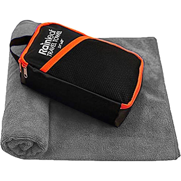 Rainleaf Microfiber Travel Towel Quick Dry Swimming Towel Ultra-Compact,Super Absorbent,Washcloths for Bathroom, Shower,Camping,Backpacking-Gray