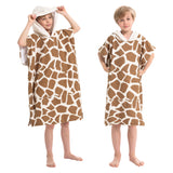 Rainleaf Surf Poncho Kids Changing Towel Quick Dry Pool Swim Beach Towel with Hood and Front Pocket Warm and Soft Microfiber Robe Towel -S(19"X29")