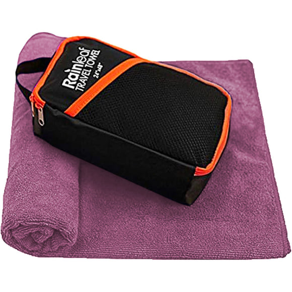 Rainleaf Microfiber Travel Towel Quick Dry Swimming Towel Ultra-Compact,Super Absorbent,Washcloths for Bathroom, Shower,Camping,Backpacking-Purple