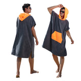 Rainleaf Surf Poncho Changing Towel Quick Dry Pool Swim Beach Towel with Hood and Front Pocket Warm and Soft Microfiber RobeTowel for Women and Men Gray Green Pocket