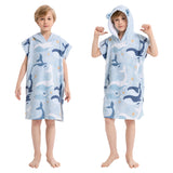 Rainleaf Surf Poncho Kids Changing Towel Quick Dry Pool Swim Beach Towel with Hood and Front Pocket Warm and Soft Microfiber Robe Towel -S(19"X29")