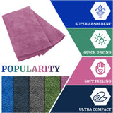 Rainleaf Microfiber Travel Towel Quick Dry Swimming Towel Ultra-Compact,Super Absorbent,Washcloths for Bathroom, Shower,Camping,Backpacking-Purple