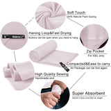 Rainleaf Microfiber Towel Perfect Travel & Sports &Camping Towel.Fast Drying - Super Absorbent - Ultra Compact.Suitable for Backpacking,Gym,Beach,Swimming,Yoga-Pale Pink