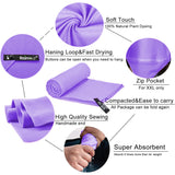 Rainleaf Microfiber Towel Perfect Travel & Sports &Camping Towel.Fast Drying - Super Absorbent - Ultra Compact.Suitable for Backpacking,Gym,Beach,Swimming,Yoga-Violet