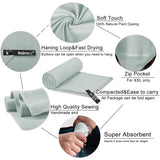 Rainleaf Microfiber Towel Perfect Travel & Sports &Camping Towel.Fast Drying - Super Absorbent - Ultra Compact.Suitable for Backpacking,Gym,Beach,Swimming,Yoga-Light Green