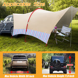Rainleaf Waterproof Car Awning Sun Shelter,Waterproof 210D2500mm Fabric for SUV,Portable Sun Shade for Outdoor Camping,Canopy Camper Trailer
