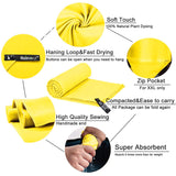 Rainleaf Microfiber Towel Perfect Travel & Sports &Camping Towel.Fast Drying - Super Absorbent - Ultra Compact.Suitable for Backpacking,Gym,Beach,Swimming,Yoga-Yellow