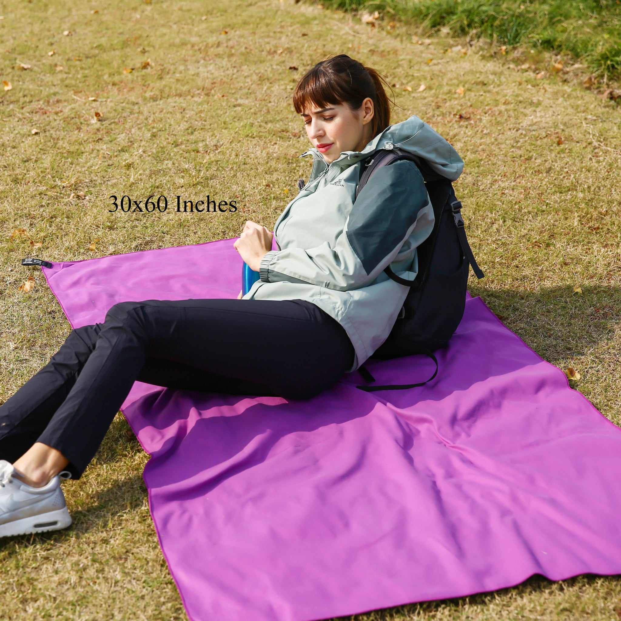 thumbnail image 2 of Set Of 3 Microfiber Towels - Quick Dry, Super Absorbent, Lightweight For Gym, Travel, Beach (Large, Medium, Small) With Mesh Bag 2 of 12