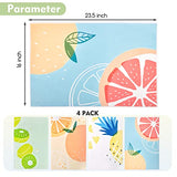 Rainleaf 4 Pack Waffle Funny Kitchen Towels,Absorbent Dishcloths Sets With Saying,Cute Waffle Weave Towel as Decorative Dish Towels, Hand Towels,Flour Sack Tea Towels Birthday,Housewarming Gift-Fruits