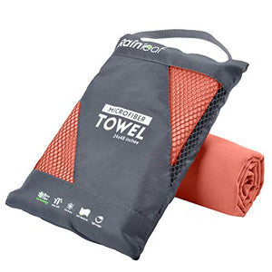Rainleaf Microfiber Towel Perfect Travel & Sports &Beach Towel. Fast Drying - Super Absorbent - Ultra Compact. Suitable for Camping, Backpacking,Gym, Beach, Swimming,Yoga