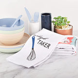 Rainleaf 4 Pack Waffle Funny Kitchen Towels,Absorbent Dishcloths Sets with Saying,Cute Waffle Weave Towel as Decorative Dish Towels, Hand Towels,Flour Sack Tea Towels Birthday,Housewarming Gift-Tool