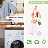 Rainleaf 4 Pack Waffle Funny Kitchen Towels,Absorbent Dishcloths Sets with Saying,Waffle Weave Towel,Hand Towels,Flour Sack Tea Towels Birthday,Housewarming Gift-Fruits Set