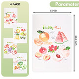 Rainleaf 4 Pack Waffle Funny Kitchen Towels,Absorbent Dishcloths Sets with Saying,Waffle Weave Towel,Hand Towels,Flour Sack Tea Towels Birthday,Housewarming Gift-Fruits Set