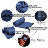 Rainleaf Microfiber Towel Perfect Travel & Sports &Beach Towel. Fast Drying - Super Absorbent - Ultra Compact. Suitable for Camping, Backpacking,Gym, Beach, Swimming,Yoga-NAVY